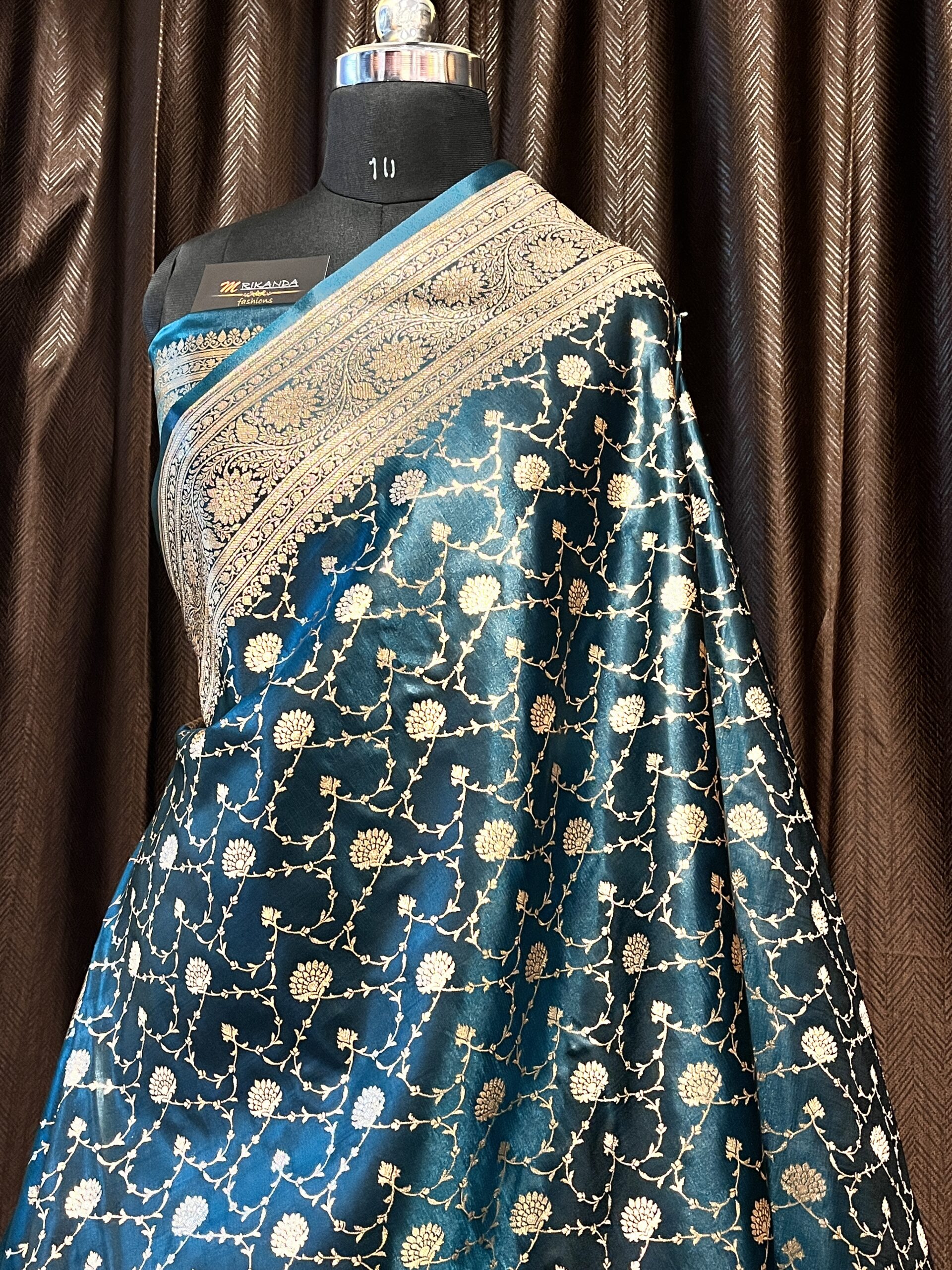 Banarasi Pure Jaal Katan (Bottle Green) - Image 4