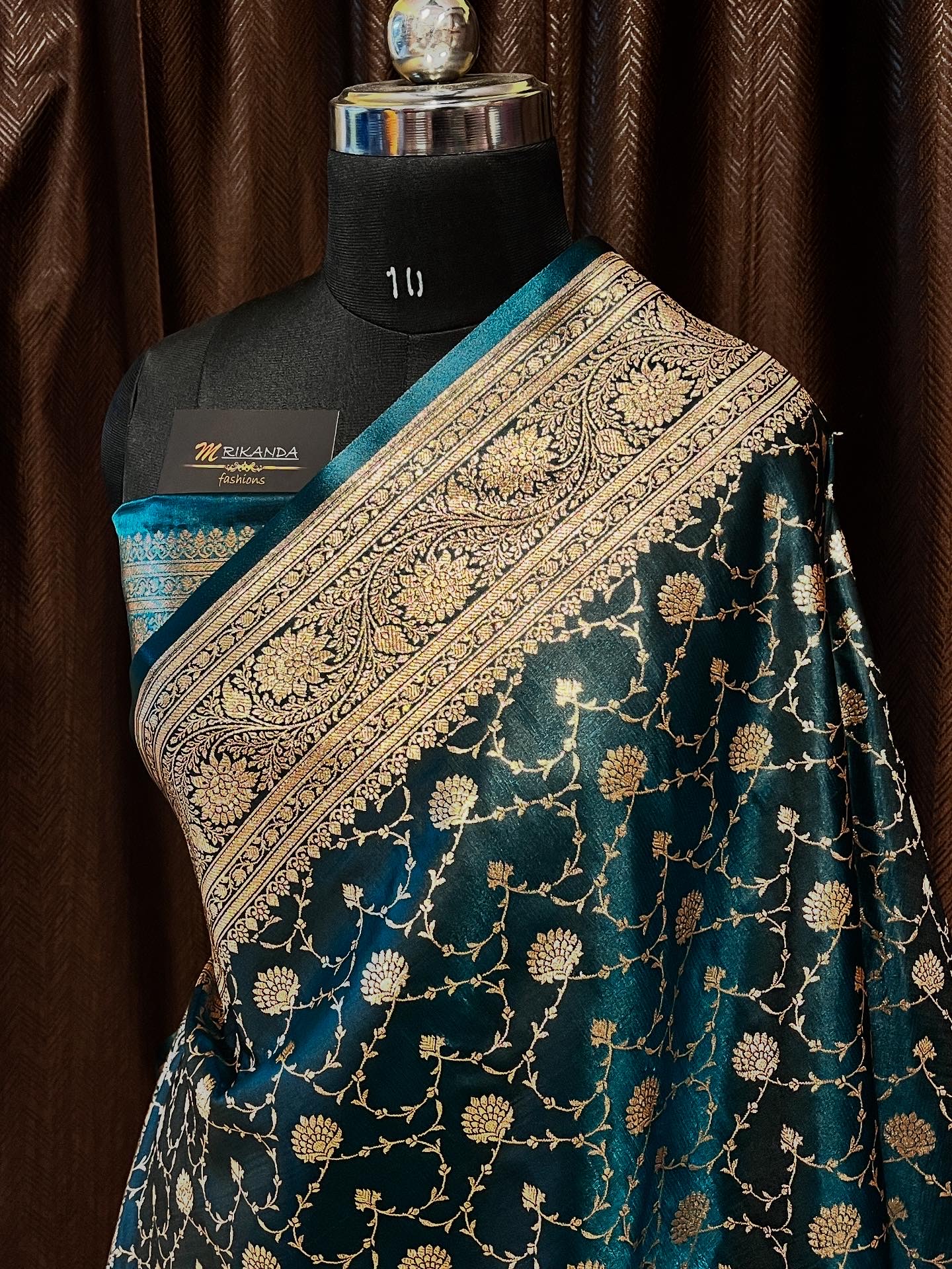 Banarasi Pure Jaal Katan (Bottle Green) - Image 2