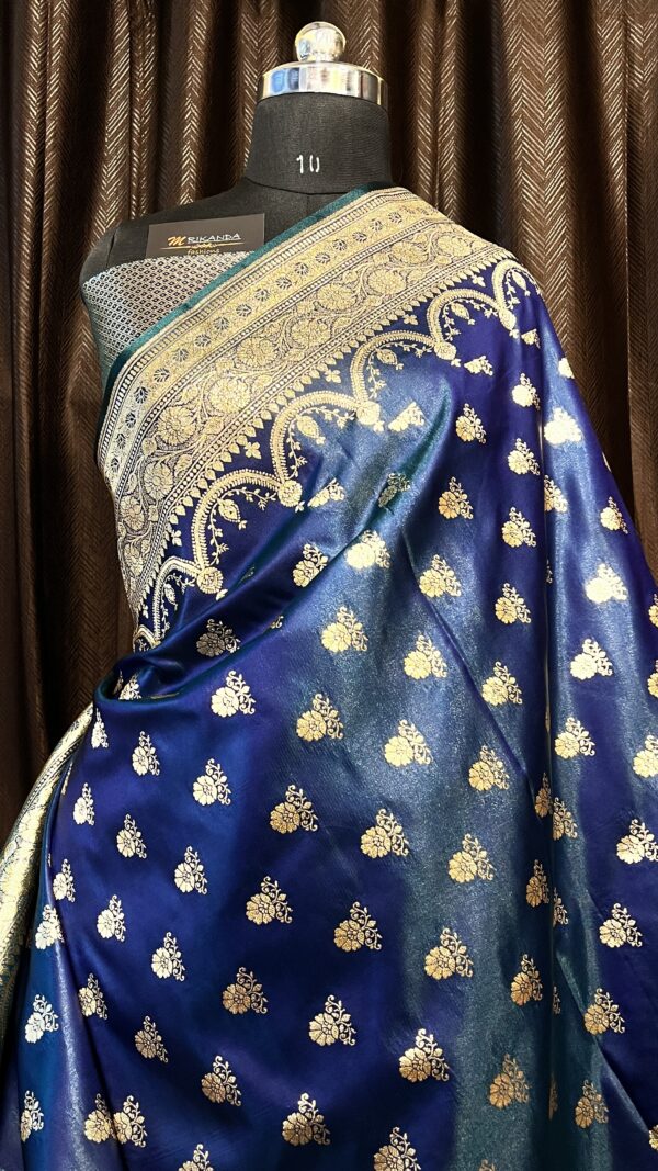 Banarasi Pure Katan Saree with Boota - Image 5