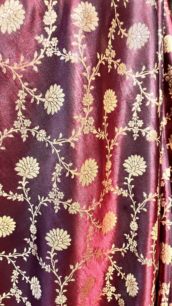 Banarasi Pure Jaal Katan (Maroon) - Image 2
