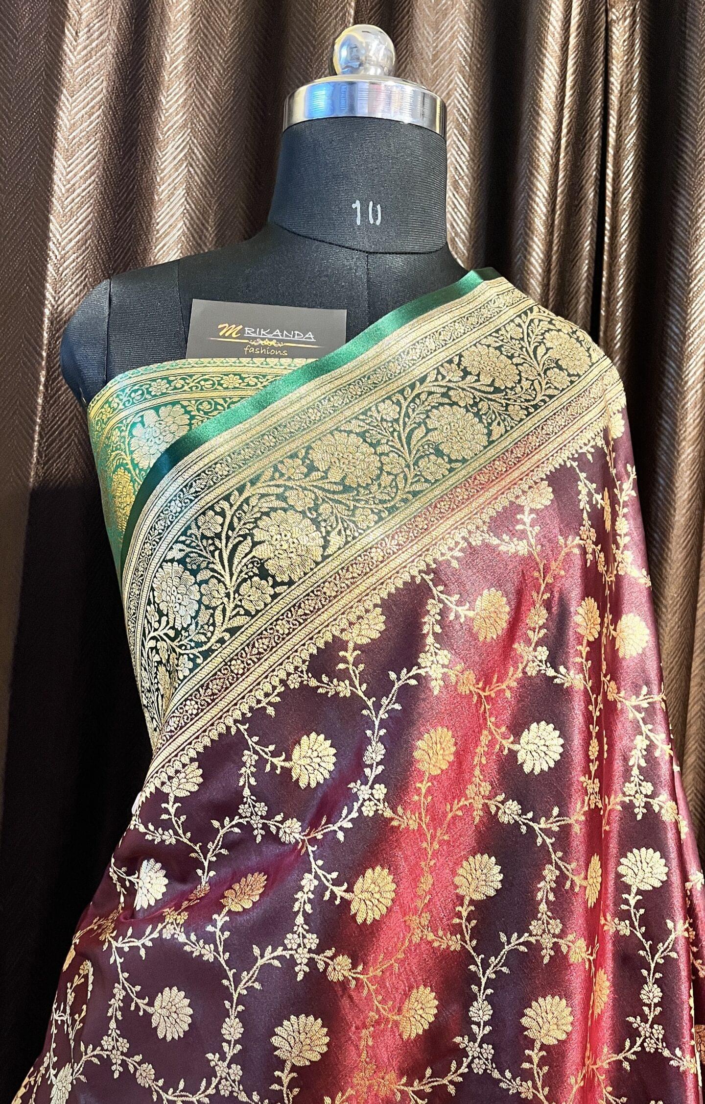 Banarasi Pure Jaal Katan (Maroon)